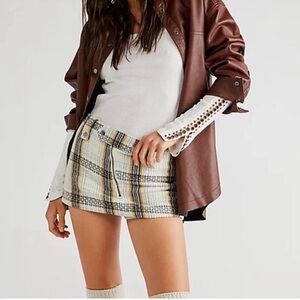 Free people plaid moto skort